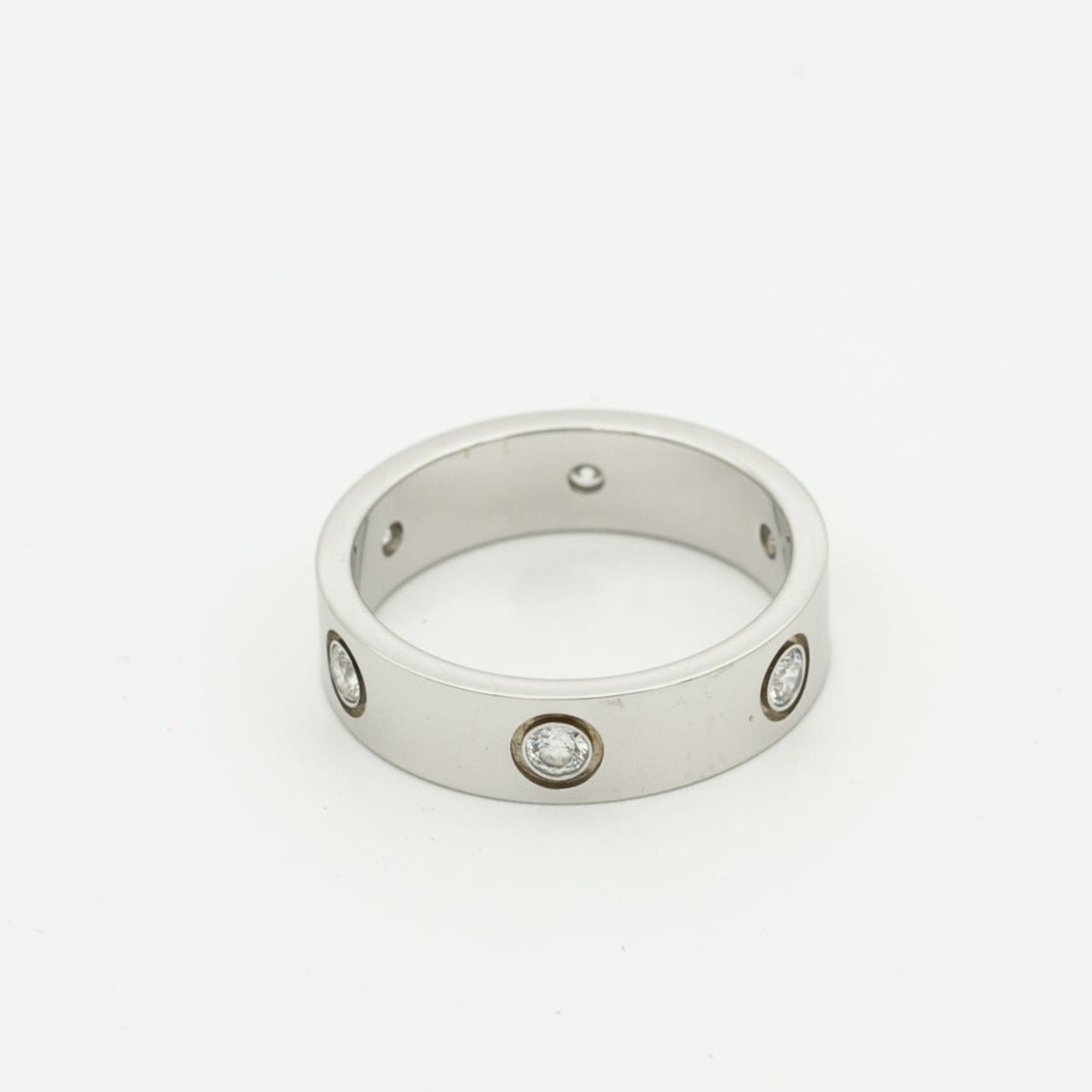 [Regalia jewelry]LOVE RING 5.5MM 6 DIAMONDS SILVER