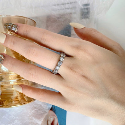 [Regalia jewelry]Eternity Round Cut Tennis Ring
