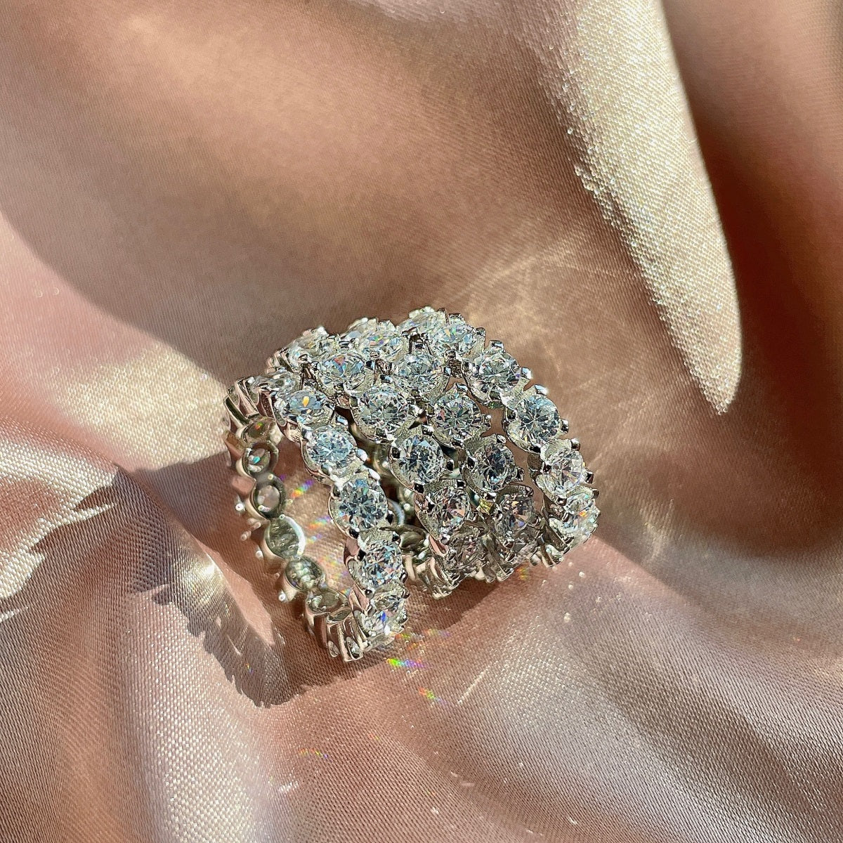 [Regalia jewelry]Eternity Round Cut Tennis Ring