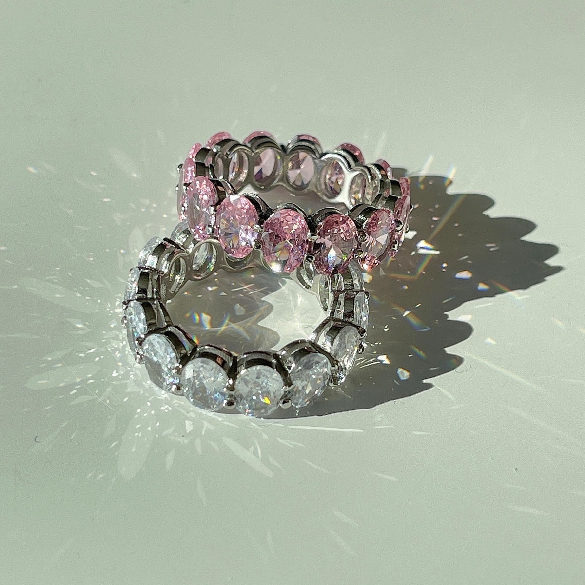 [Regalia jewelry]Dainty Elongated Cushion Cut Tennis Ring