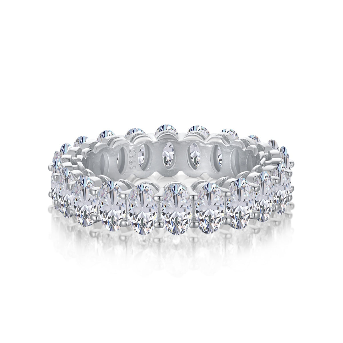 [Regalia jewelry]Ornate Oval Cut Tennis Ring