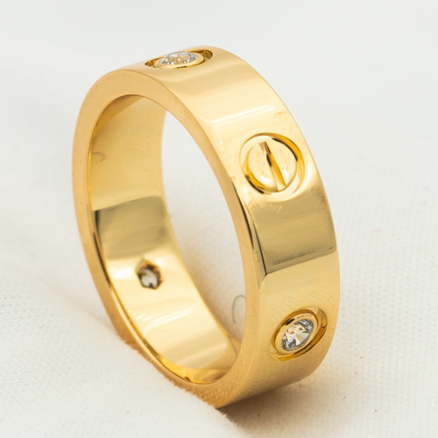 [Regalia jewelry]LOVE RING 5.5MM 3 DIAMONDS PINK GOLD