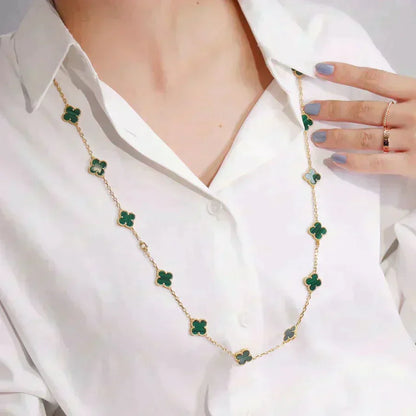 [Regalia jewelry]CLOVER 20 MOTIFS MALACHITE GOLD