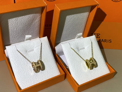 [Regalia jewelry]HM CLIC YELLOW ENAMEL GOLD NECKLACE