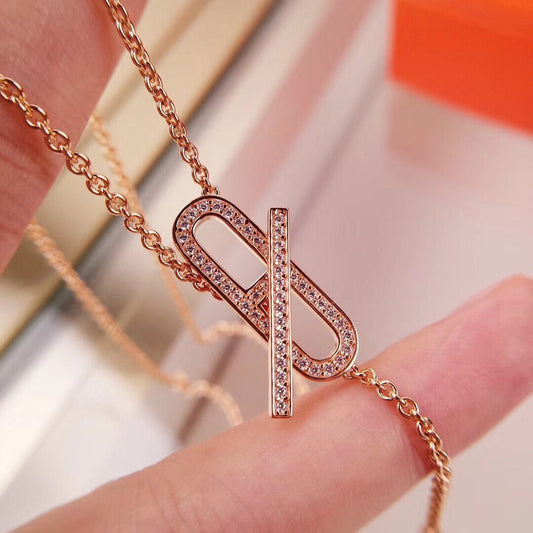 [Regalia jewelry]HM FIRE PIG NOSE NECKLACE TRENDY STREET