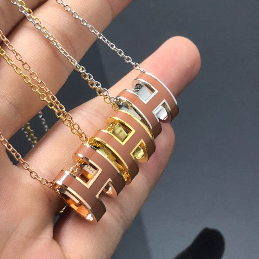 [Regalia jewelry]H NECKLACE BROWN