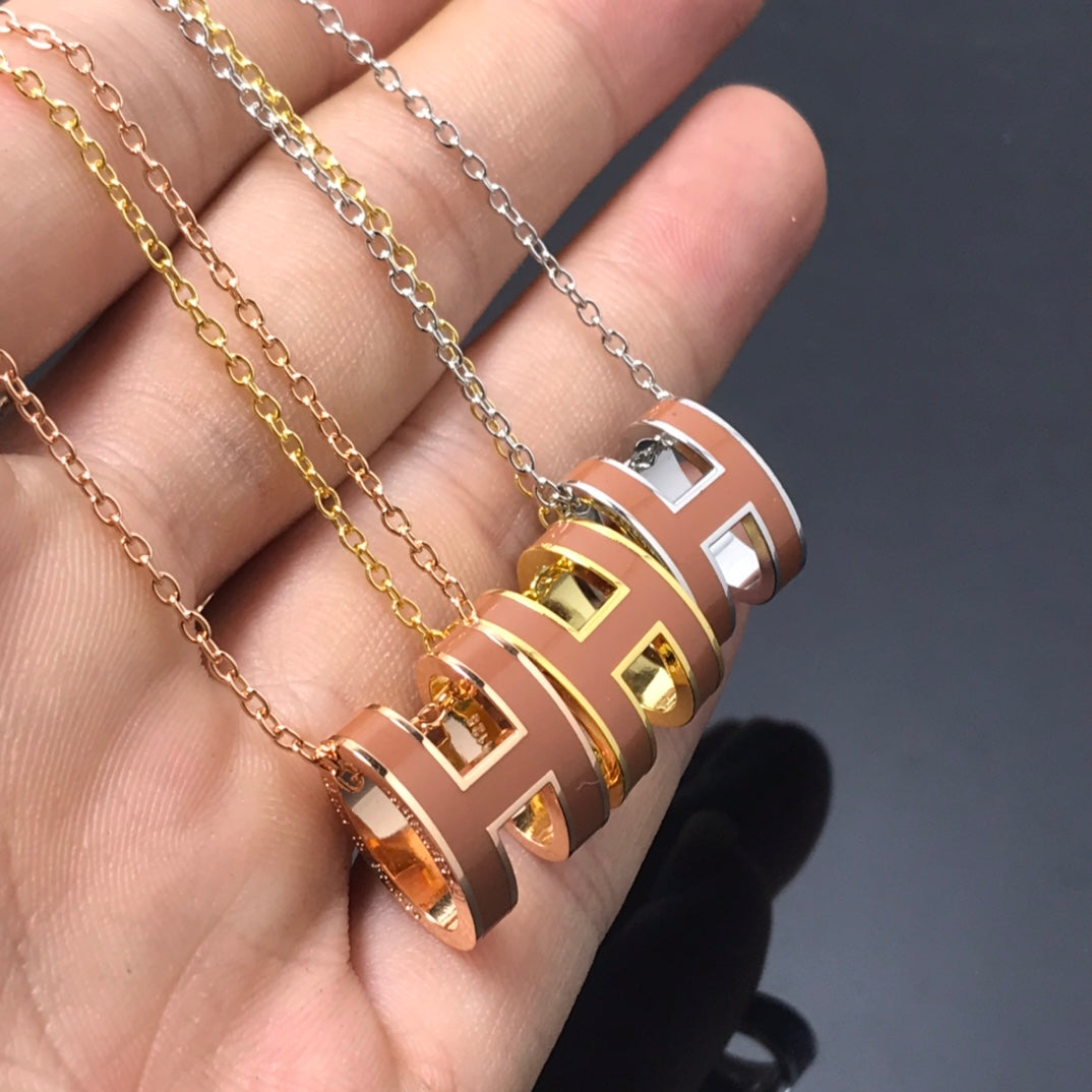 [Regalia jewelry]H NECKLACE BROWN