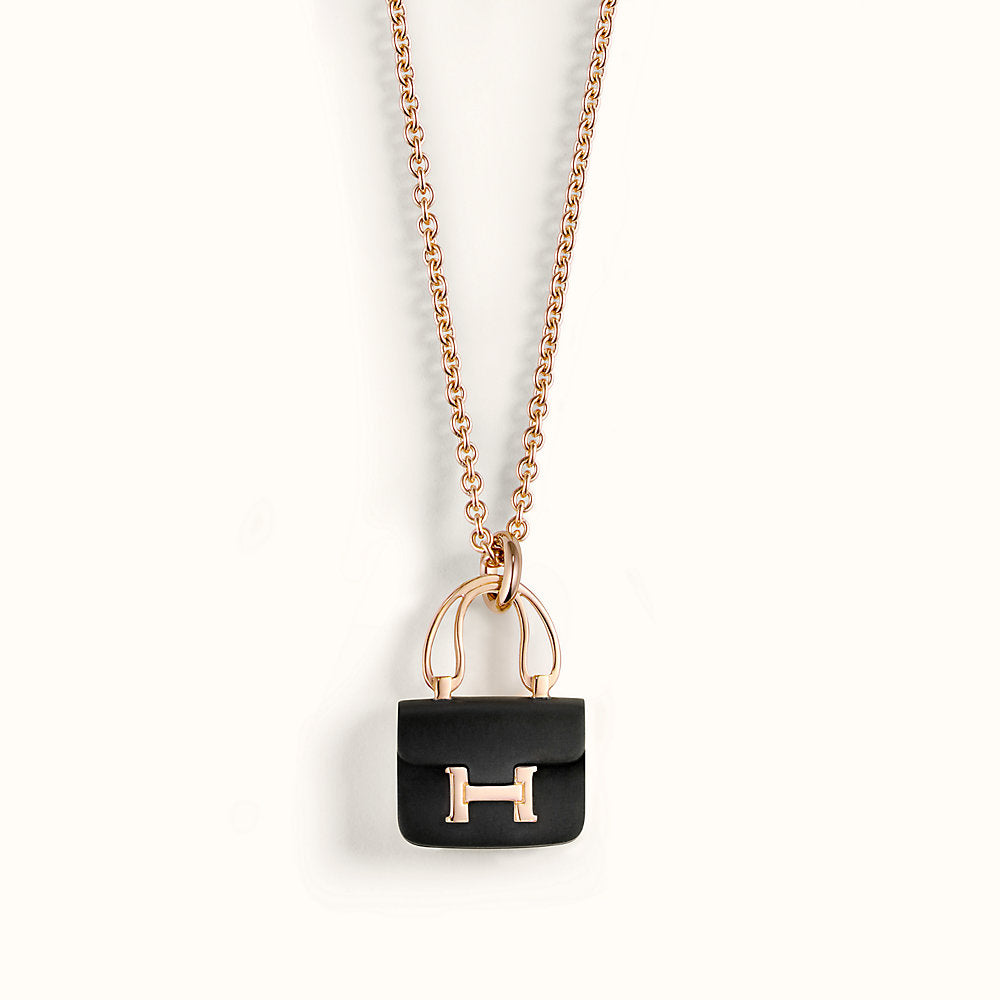 [Regalia jewelry]CONSTANCE BLACK PEDANT PINK GOLD NECKLACE