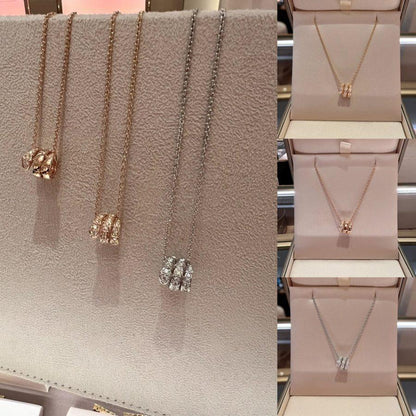 [Regalia jewelry]SERPENTI  NECKLACE DOUBLE RING DIAMOND