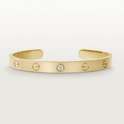 [Regalia jewelry]LOVE BRACELET 6.1MM 1 DIAMOND OPEN CUFF
