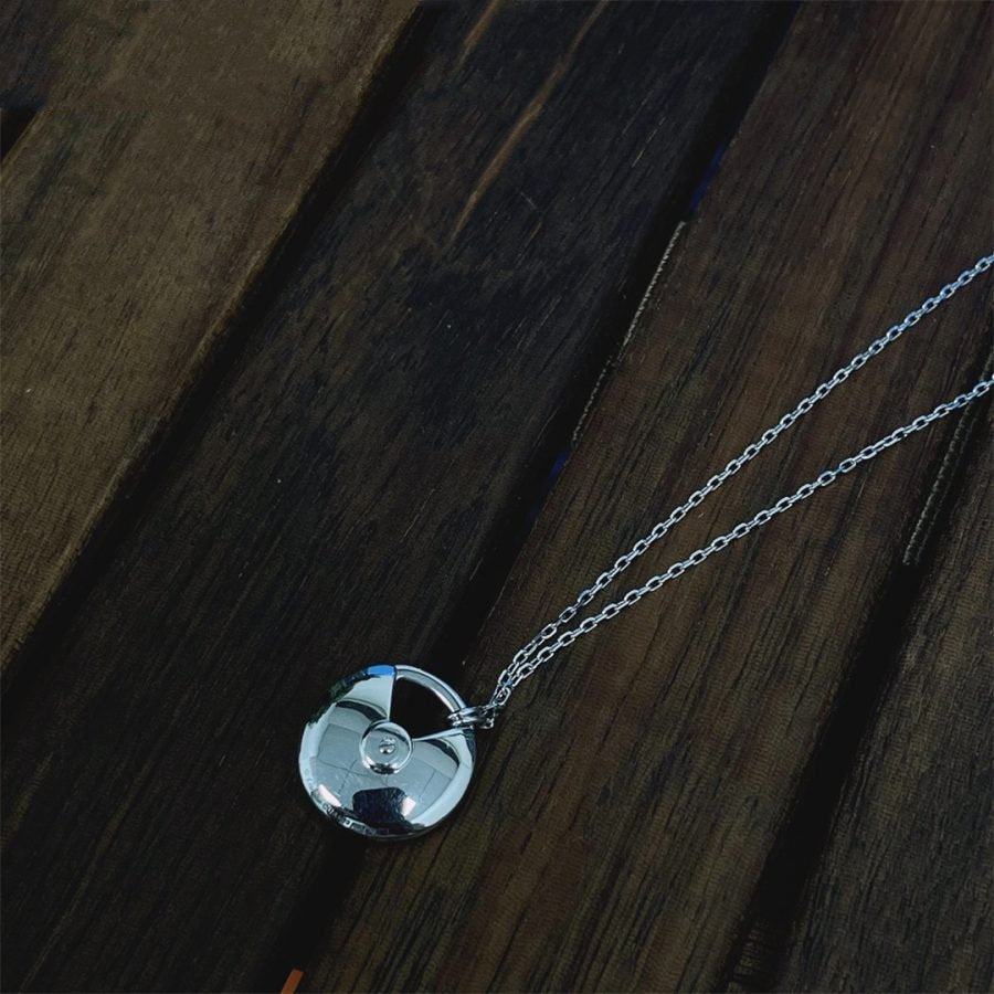 [Regalia jewelry]AMULETTE SILVER FULL DIAMOND NECKLACE