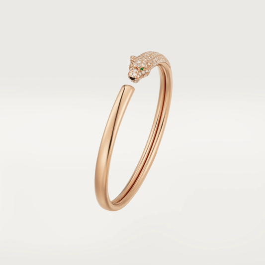 [Regalia jewelry]PANTHERE ROSE GOLD DIAMOND OPEN BRACELET