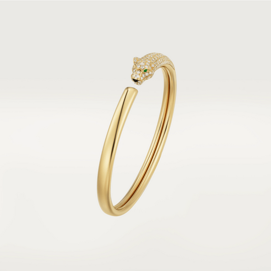 [Regalia jewelry]PANTHERE GOLD DIAMOND OPEN BRACELET