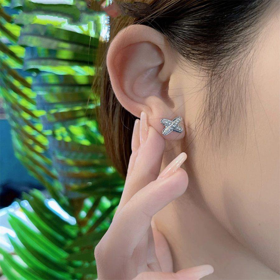 [Regalia jewelry]JEUX DE SILVER DIAMOND EARRINGS