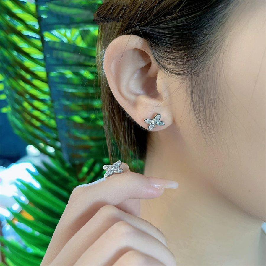 [Regalia jewelry]JEUX DE SILVER DIAMOND EARRINGS