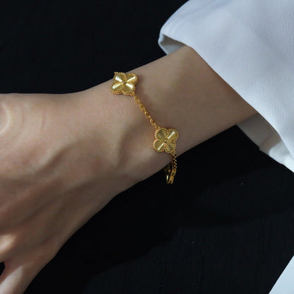 [Regalia jewelry]CLOVER 5 FLOWERS LASER BRACELET