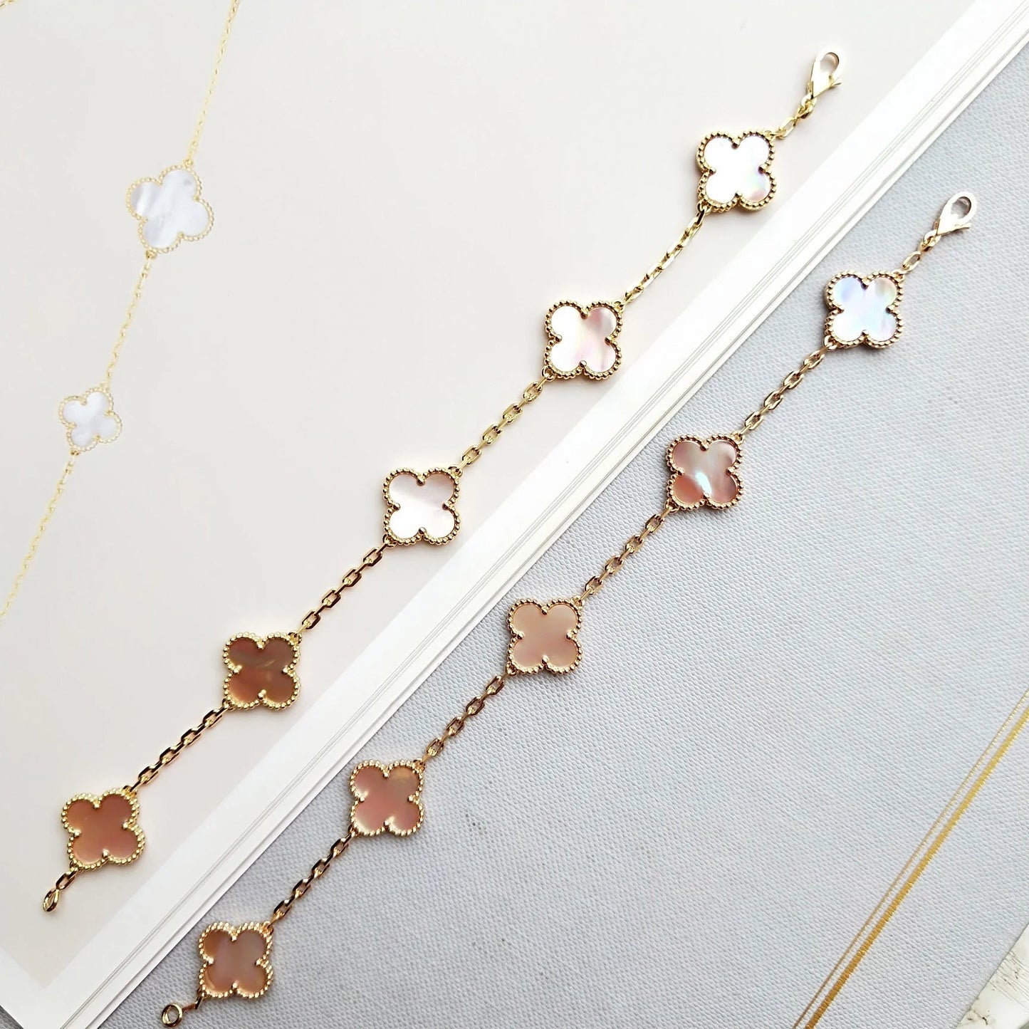 [Regalia jewelry]CLOVER 5 PINK MOP BRACELET