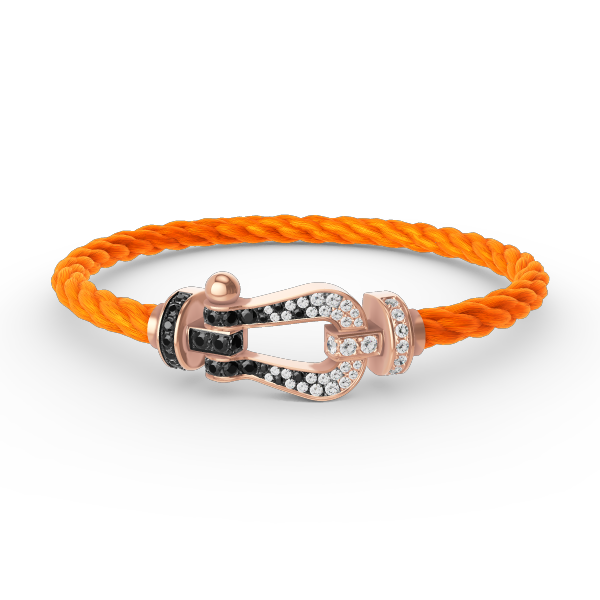 [Regalia jewelry]FORCE LARGE HORSESHOE BLACK WHITE DIAMOND BRACELET ROSE GOLD