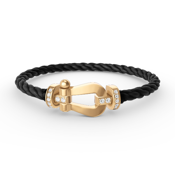 [Regalia jewelry]FORCE LARGE HORSESHOE HALF DIAMOND BRACELET GOLD