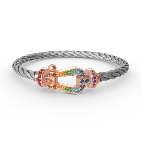 [Regalia jewelry]FORCE LARGE HORSESHOE  COLORED DIAMOND BRACELET ROSE GOLD