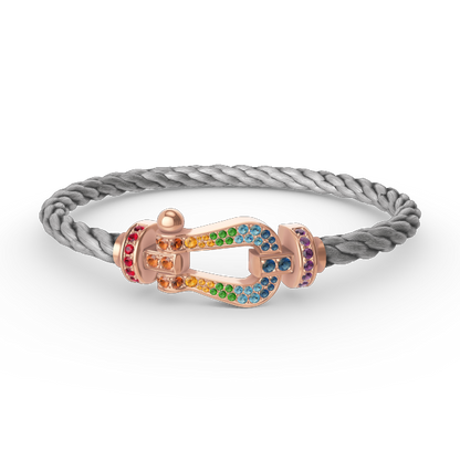 [Regalia jewelry]FORCE LARGE HORSESHOE  COLORED DIAMOND BRACELET ROSE GOLD