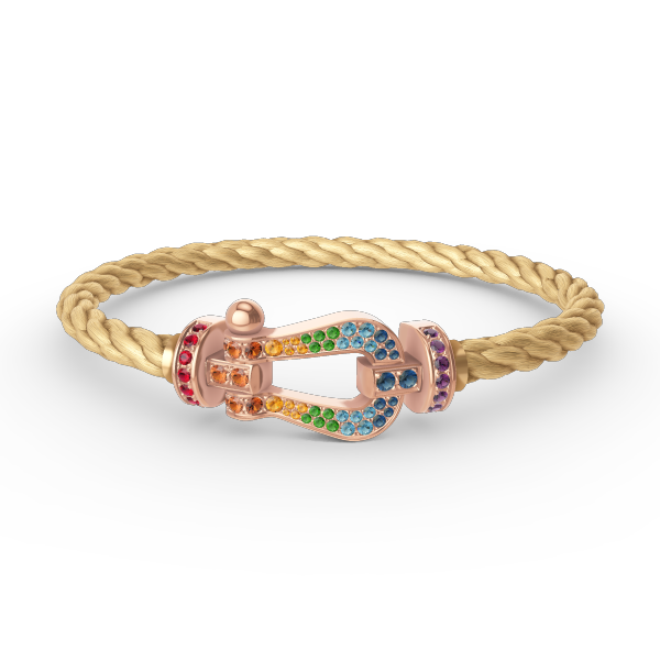 [Regalia jewelry]FORCE LARGE HORSESHOE  COLORED DIAMOND BRACELET ROSE GOLD