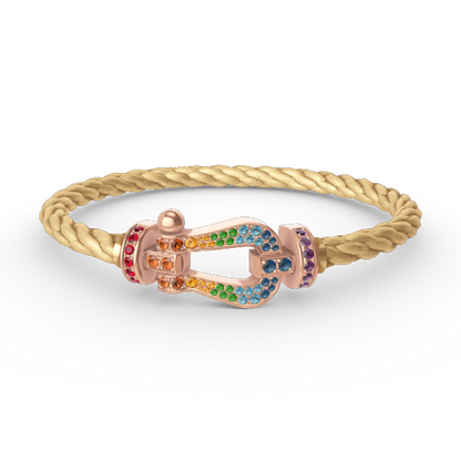 [Regalia jewelry]FORCE LARGE HORSESHOE  COLORED DIAMOND BRACELET ROSE GOLD