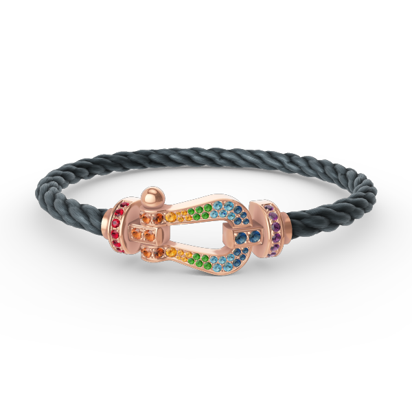 [Regalia jewelry]FORCE LARGE HORSESHOE  COLORED DIAMOND BRACELET ROSE GOLD