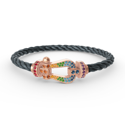 [Regalia jewelry]FORCE LARGE HORSESHOE  COLORED DIAMOND BRACELET ROSE GOLD