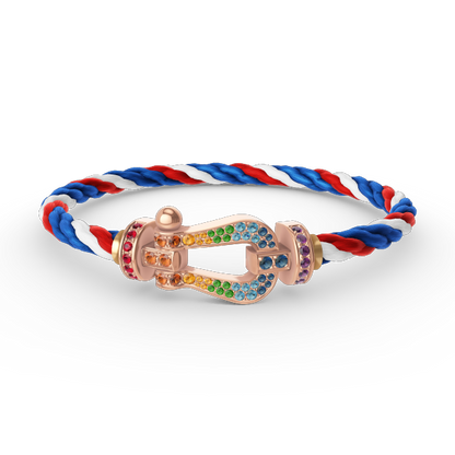 [Regalia jewelry]FORCE LARGE HORSESHOE  COLORED DIAMOND BRACELET ROSE GOLD