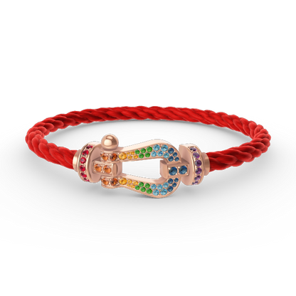 [Regalia jewelry]FORCE LARGE HORSESHOE  COLORED DIAMOND BRACELET ROSE GOLD