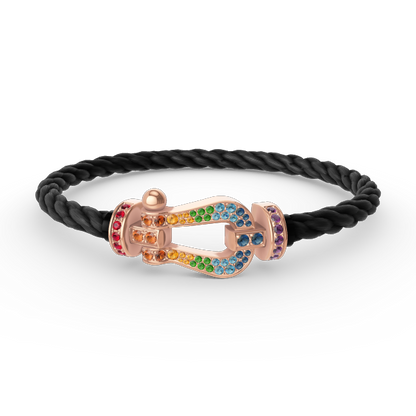 [Regalia jewelry]FORCE LARGE HORSESHOE  COLORED DIAMOND BRACELET ROSE GOLD