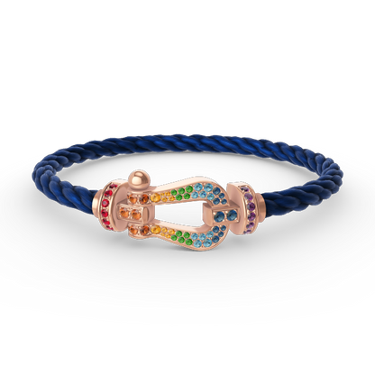 [Regalia jewelry]FORCE LARGE HORSESHOE  COLORED DIAMOND BRACELET ROSE GOLD