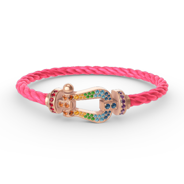 [Regalia jewelry]FORCE LARGE HORSESHOE  COLORED DIAMOND BRACELET ROSE GOLD
