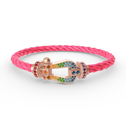 [Regalia jewelry]FORCE LARGE HORSESHOE  COLORED DIAMOND BRACELET ROSE GOLD