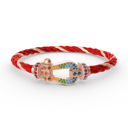 [Regalia jewelry]FORCE LARGE HORSESHOE  COLORED DIAMOND BRACELET ROSE GOLD