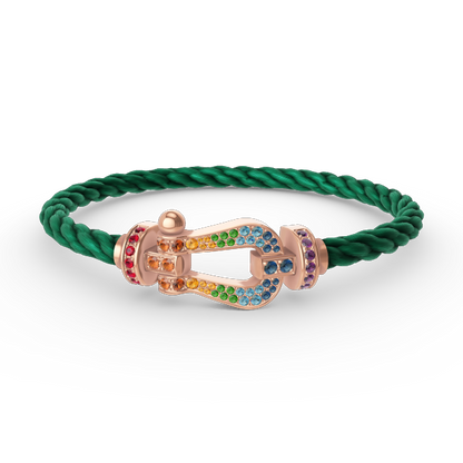 [Regalia jewelry]FORCE LARGE HORSESHOE  COLORED DIAMOND BRACELET ROSE GOLD