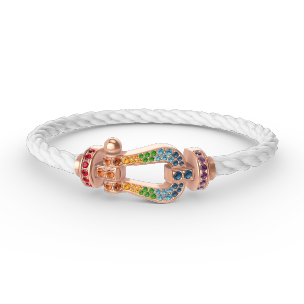 [Regalia jewelry]FORCE LARGE HORSESHOE  COLORED DIAMOND BRACELET ROSE GOLD