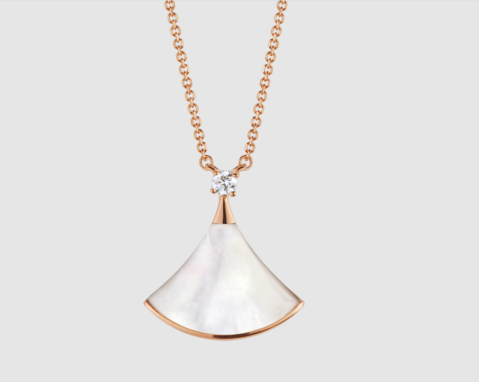 [Regalia jewelry]DREAM NECKLACE WHITE MOP PINK GOLD 1 DIAMOND
