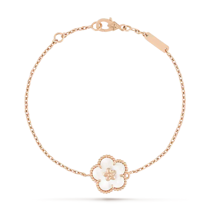 [Regalia jewelry]LUCKY WHITE MOP PLUM BLOSSOM  BRACELET