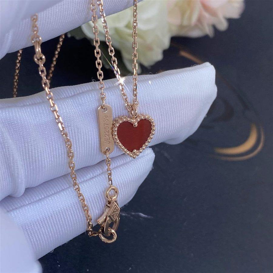 [Regalia jewelry]SWEET CLOVER CARNELIAN HEART NECKLACE