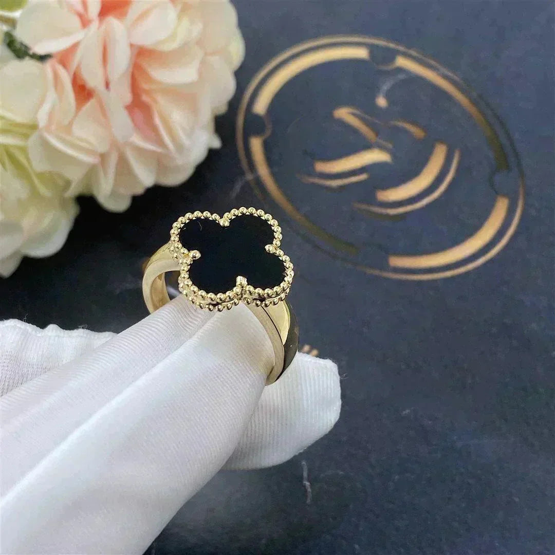 [Regalia jewelry]CLOVER ONYX RING