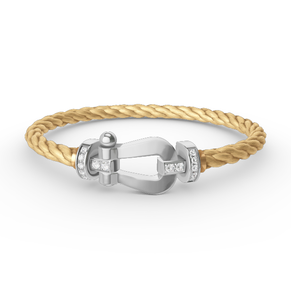 [Regalia jewelry]FORCE LARGE HORSESHOE HALF DIAMOND BRACELET SILVER