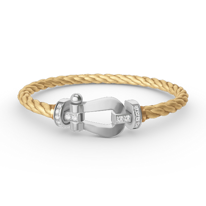 [Regalia jewelry]FORCE LARGE HORSESHOE HALF DIAMOND BRACELET SILVER