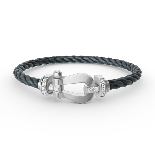 [Regalia jewelry]FORCE LARGE HORSESHOE HALF DIAMOND BRACELET SILVER