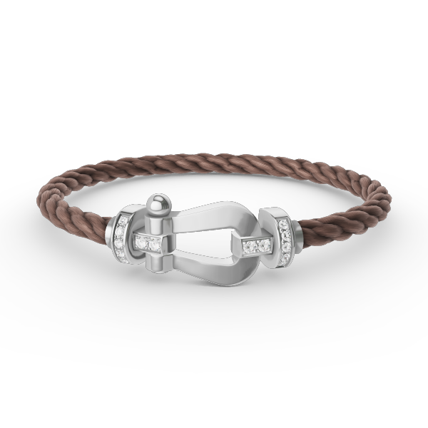 [Regalia jewelry]FORCE LARGE HORSESHOE HALF DIAMOND BRACELET SILVER
