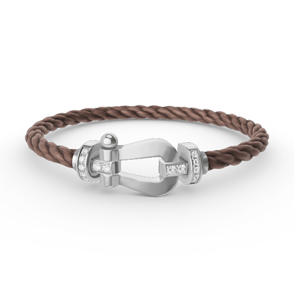 [Regalia jewelry]FORCE LARGE HORSESHOE HALF DIAMOND BRACELET SILVER