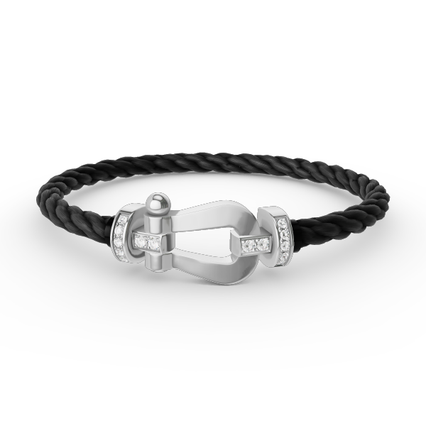 [Regalia jewelry]FORCE LARGE HORSESHOE HALF DIAMOND BRACELET SILVER