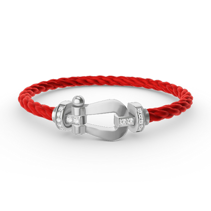 [Regalia jewelry]FORCE LARGE HORSESHOE HALF DIAMOND BRACELET SILVER