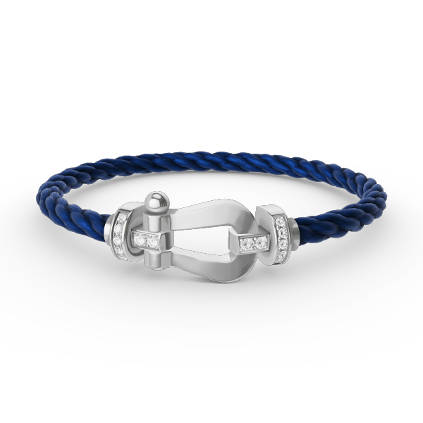 [Regalia jewelry]FORCE LARGE HORSESHOE HALF DIAMOND BRACELET SILVER